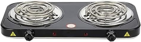 Quest 35250 Electric Twin Hot Plate Control 1000W 1500W Hobs 5 Temperature Settings Portable