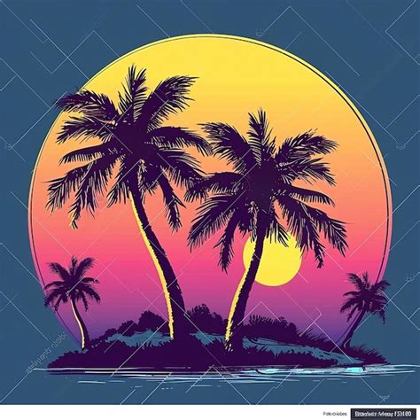 Premium Vector Palm Trees Sunset Tropical