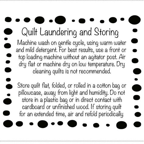 Quilt Care Instructions Printable Printable Templates