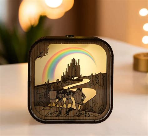 Somewhere Over the Rainbow Music Box 3D Light LED the Wizard of Oz Song Theme Custom Gift Music ...