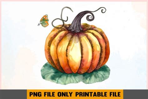 Watercolor Pumpkin Sublimation Png Graphic By Squad Design Studio