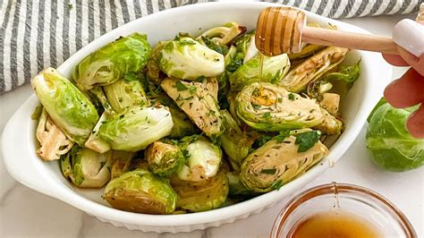 Honey Balsamic Air Fryer Brussels Sprouts Recipe Youtube