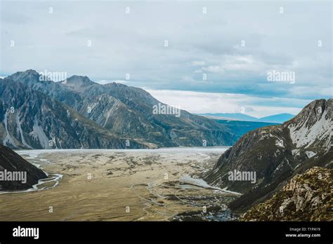 Mount Cook glacier Stock Photo - Alamy