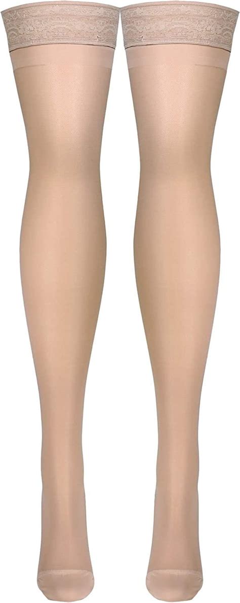 Truform Sheer Thigh High Compression Stockings Mmhg X Large Nude