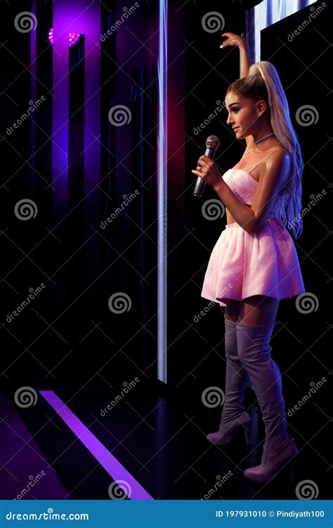 Close Up Of The Wax Statue Of Ariana Grande Famous American Singer At