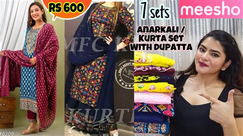 Meesho Anarkalis Kurta Set Haul Kurti Meesho Kurta Set With Dupatta