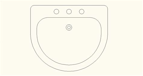 Semi Circle Shape Wash Basin Detail Elevation Dwg File Cadbull