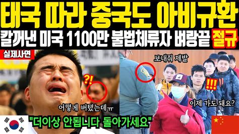 해외감동사연 태국에 이어 결국 중국도 아비규환 한국처럼 칼꺼내든 미국 정부 1100만 불법체류자 전쟁선포 벼랑끝에서 절규