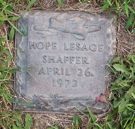 Hope Lesage Shaffer Unknown Find A Grave Memorial