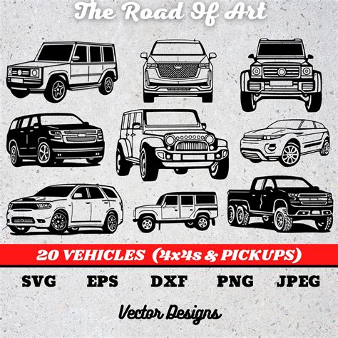 20 Svg Files Of Off Road Vehicles And Suvs For Cricut And Silhouette