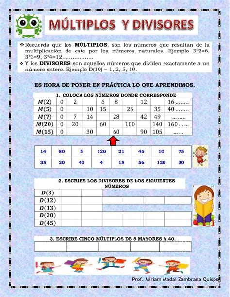 Escribe Los Divisores De Los Siguientes Numeros Brainly Lat