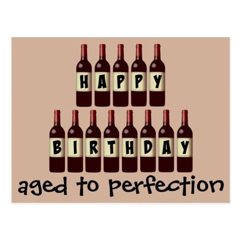 Aged to Perfection Wine Lover Happy Birthday Postcard | Zazzle