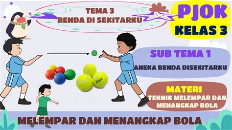 TEKNIK MELEMPAR DAN MENANGKAP BOLA PJOK KELAS 3 SD MI TEMA 3 SUBTEMA