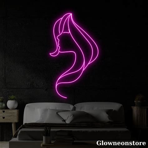 Glowneon Abstract Girl Neon Sign Line Face Led Sign Girl Neon Light Beauty Shop Decor