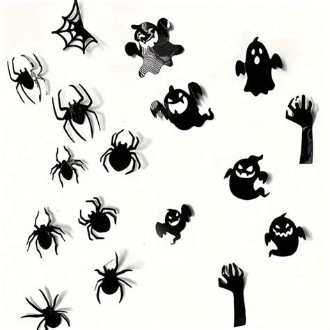 12pcs Halloween 3d Black Spider Wall Sticker Hallowen Party Decoration