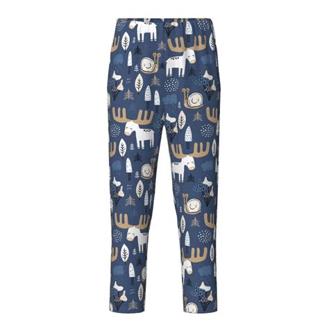 Fuzoiu Forest Elk Print Teenagers Pajama Pants Lounge Pants With