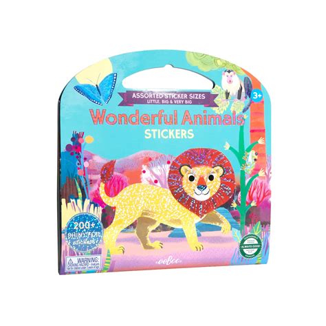 Wonderful Animals Shiny Stickers Book by eeBoo | Unique Fun Gifts