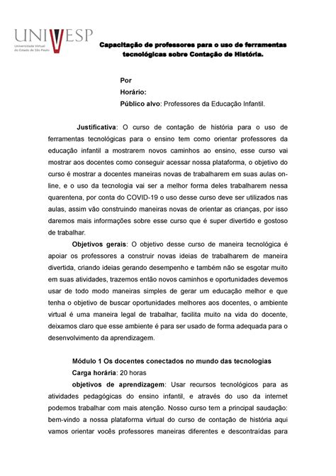 Projeto Capacitação de professores para o uso de ferramentas
