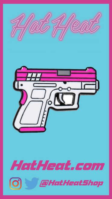 Pink Gun 2 Cartoon Comic Character Enamel Pins