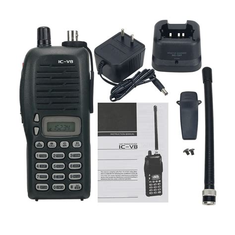 IC V8 VHF Transceiver 5 5W VHF Radio Walkie Talkie W Ni MH Battery For