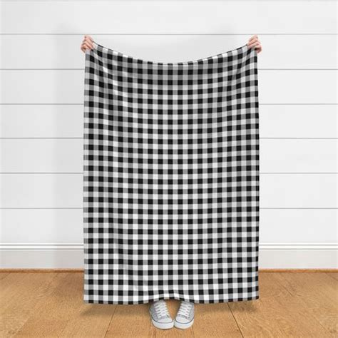 Buffalo Check Black Fabric Spoonflower