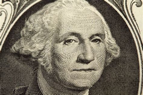 Closeup George Washington On Dollar Bill Stock Image - Image of macro ...