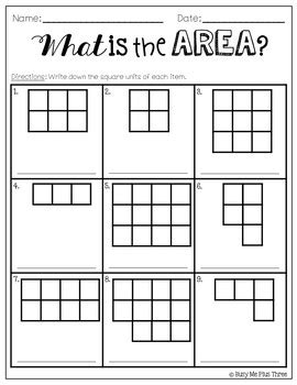 Area Worksheets And Task Cards Square Units Tpt