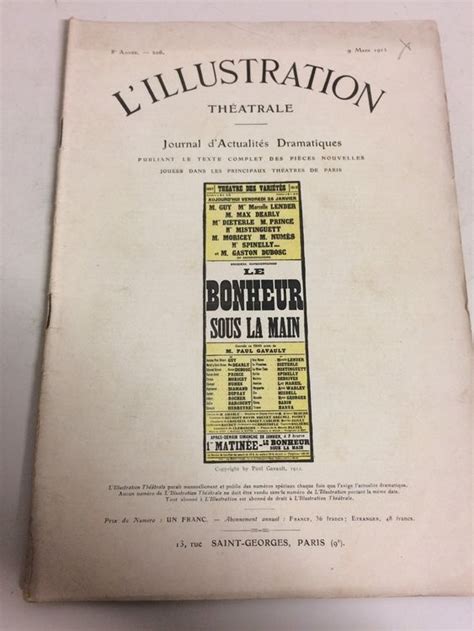 ILLUSTRATION THEATRALE 206 9 Mar 1912 Michelin Commercial Kaufen