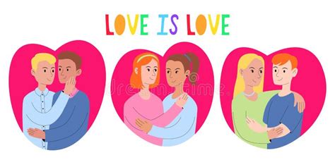 Homosexual And Heterosexual Couples Set Variety Of Orientations Lgbtq Straight Gay And