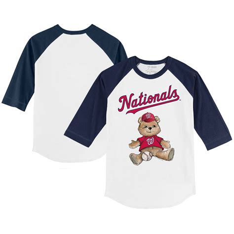 Youth Washington Nationals Tiny Turnip White/Navy Teddy Boy 3/4-Sleeve