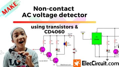 Non Contact Ac Voltage Detector Using Transistors And Ic Eleccircuit