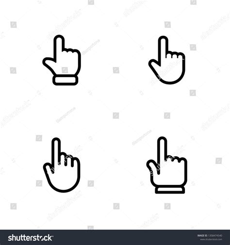 Hand Clicking Icons Collection Royalty Free Stock Vector