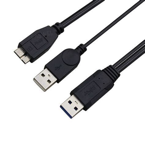 Dual Usb 3 0 M To M Y Cable For Seagate External Hard Drive Disk Ebay