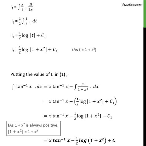 Integration Of Tan Inverse X Ex Chapter Class