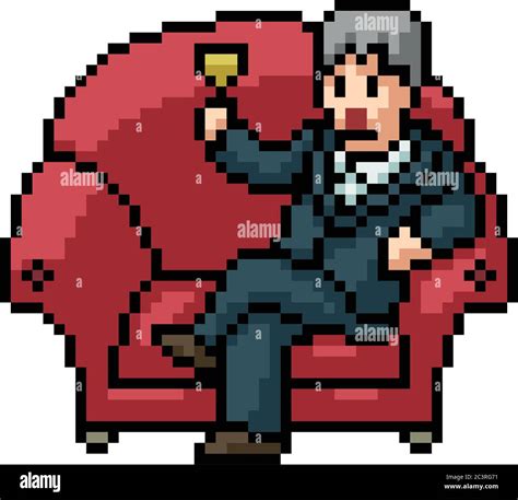 Vector Pixel Art Boss Isolated Cartoon Stock Vector Image And Art Alamy