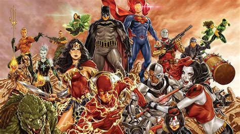 Download Dc Superheroes In The Red Sky Wallpaper