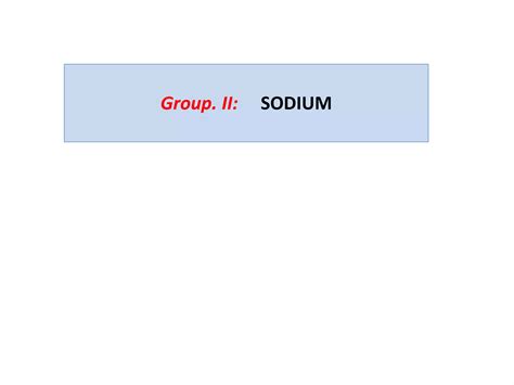 Sodium Minerals And Trace Elements Ppt