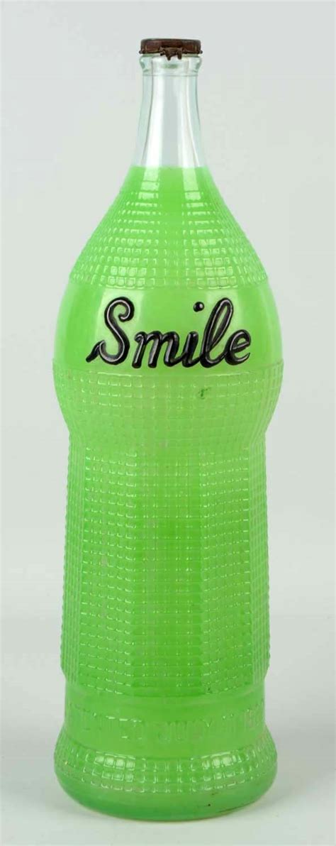 Lot Detail Large Glass Smile Soda Advertising Bottle