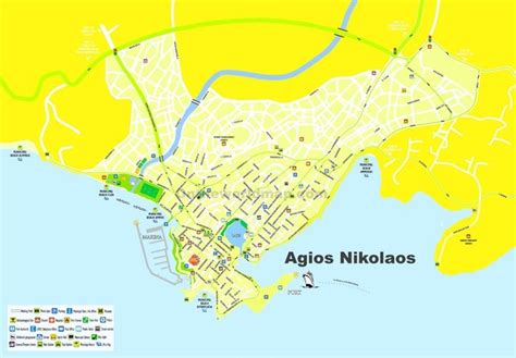 Agios Nikolaos Tourist Map Explore Major Roads