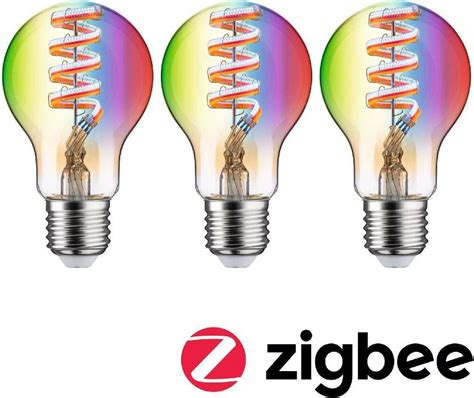 Paulmann Smart Home Zigbee Filament 230v Led Birne E27 Rgbw Dreierpack