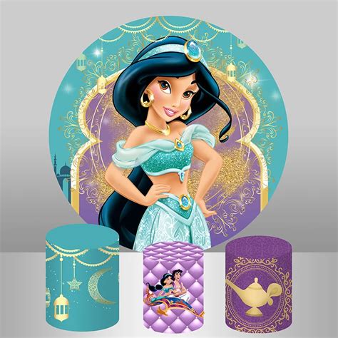 Toile De Fond Ronde Princesse Jasmine Aladdin Pour Filles Couverture De