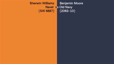 Sherwin Williams Navel SW 6887 Vs Benjamin Moore Old Navy 2063 10