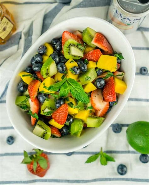 Kiwi Fruit Salad With Honey Lime Dressing Babaganosh