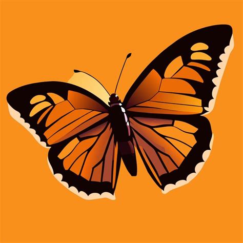 Premium Vector Monarch Butterfly Closeup Artistic Rendering