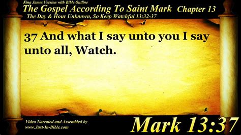 Gospel Of Mark Chapter 13 Bible Book 41 The Holy Bible KJV HD