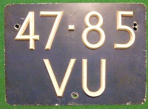 Netherlands 1970s Two Line License Plate Code Sequence 2 00 00