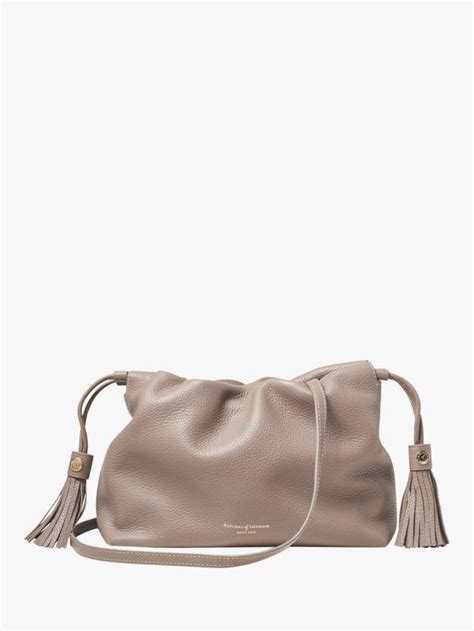 Aspinal Of London Soho Pebble Leather Large Crossbody Pouch Moleskin