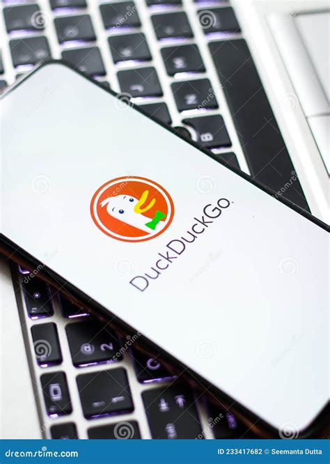 Duckduckgo Privacy Browser App On The Screen Of Smartphone Placed On