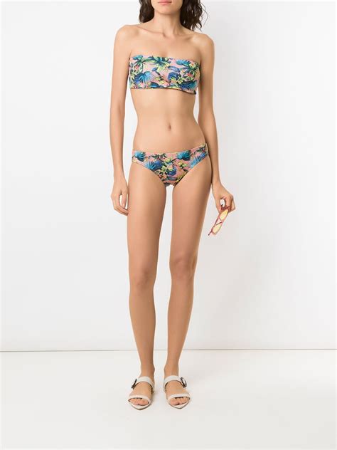 Amir Slama Printed Bikini Set Neutrals FARFETCH