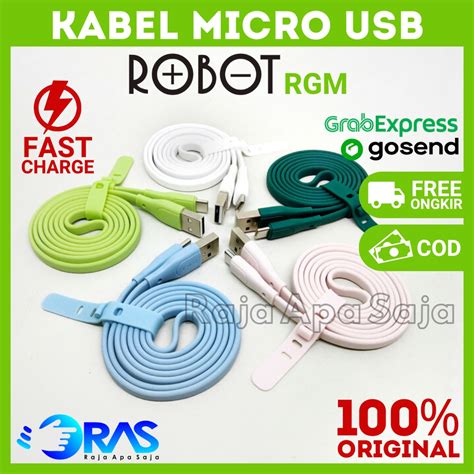 Jual KABEL DATA ROBOT RGM100 Kabel Charger Fast Charging Micro USB